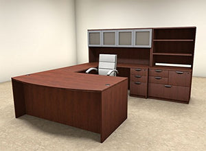 UTM Furniture 7pc U Shape Modern Executive Office Desk OT-SUL-U46