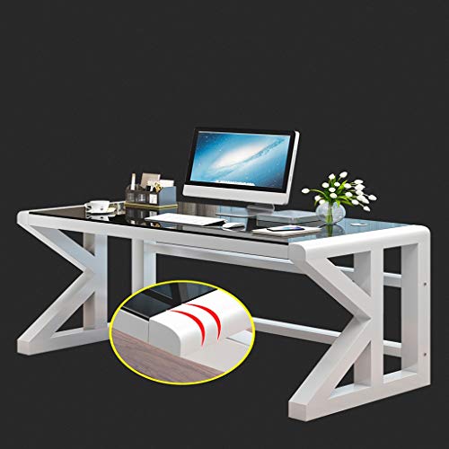 Home Office Desks E-sports table, computer desktop table, home desk, game table, bedroom simple desk, tempered glass computer desk, office study desk, computer PC, laptop desk, workstation dining tabl