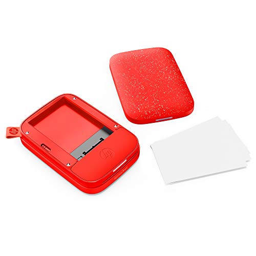 HP Sprocket 200 Portable Photo Printer | Instantly Print 2x3" Sticky-Backed Photos From Your Phone | Cherry Tomato (1AS90A)