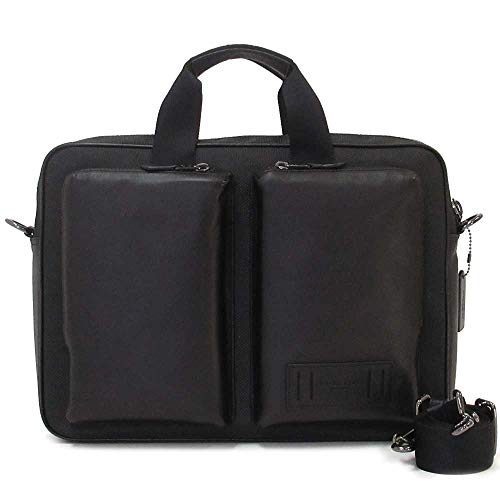 COACH Mens Rider Briefcase Leather Messenger Bag in Black - #6705