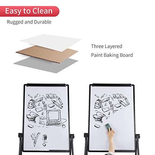 Dry Erase Board with Stand, Double Sided Magnetic Whiteboard with Stand, 36 x 24 Inch Portable Whiteboard with Height Adjustable