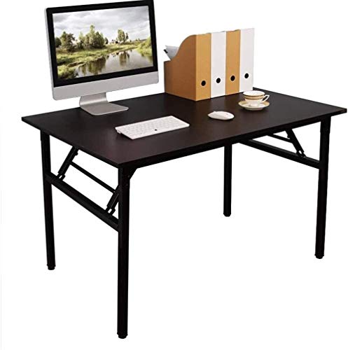 DALIBAI Folding Table Computer Desk PC Desk Office Desk Workstation for Home Office Use Writing Table, Dining Table Conference Table, Black (100 X 60 X 75 cm)