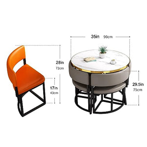 PAKMEZ Office Reception Room Club Table and Chair Set - Round Table for Home, Tea Shop, Coffee Shop - Color: L