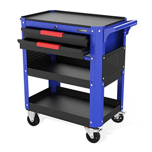 WORKPRO 28” Rolling Tool Cart with 2 Drawers, Heavy Duty Industrial Storage Organizer