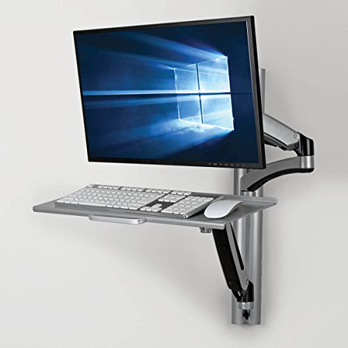 Tripp Lite Wall-Mount for Sit-Stand Desktop Workstation Standing Desk, Single Display w/ Thin Client Mount, for 13 to 27 in. Monitors (WWSS1327RWTC)