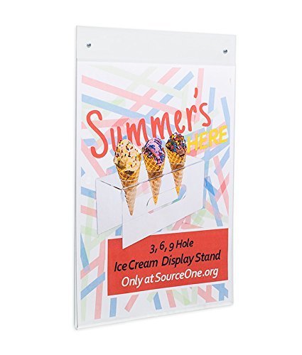 SourceOne Deluxe Acrylic 8.5 x 11-Inch Wall Mount Sign Holders with Holes (50 Pack)