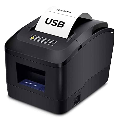MUNBYN POS Printer, 80mm USB Receipt Printer, POS Receipt Printer with Auto Cutter ESC/POS Command Support Windows（Only USB Interface）
