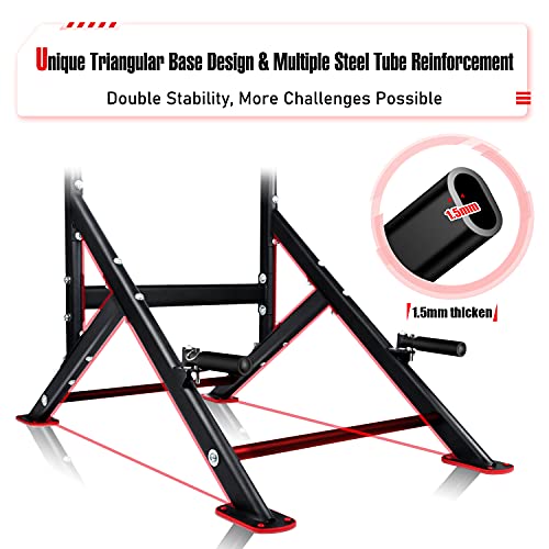 Sportsroyals Power Tower Pull Up Dip Station Adjustable Multi-Function Home Gym Strength Training Fitness Equipment Newer Version