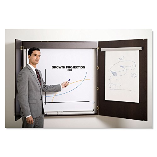 Bi-silque MasterVision CAB01010143 Conference Cabinet, Porcelain Magnetic, Dry Erase, 48 x 48, Ebony