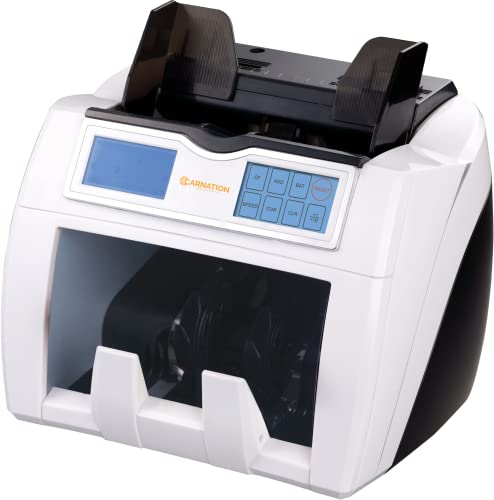 Carnation CR2 Money Counter with Counterfeit Bill Detection - Touchscreen - Scan Bills Using Ultraviolet, Magnetic Ink, IR Technology - Multi-Currency Checker, Counts Up to 1500 Bills per Minute