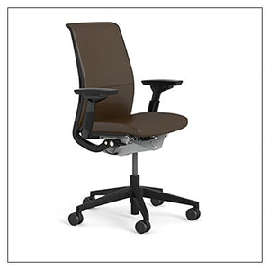 Steelcase Think Chair (R) - Matching Back and Seat Fabric by Steelcase, fabric = Espresso Leather; frame/base = Black/Black