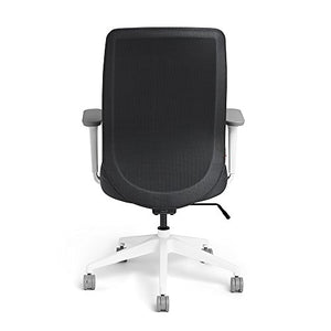 Poppin Dark Gray Max Task Chair High Back, White Frame