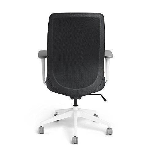 Poppin Dark Gray Max Task Chair High Back, White Frame