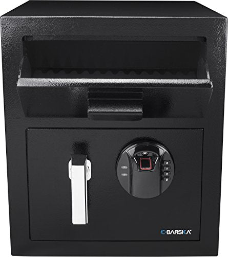 Barska AX13108 Biometric Keypad Depository Safe, One Size, Black