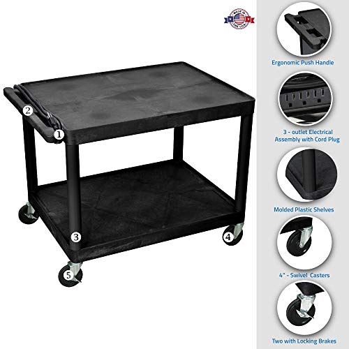 Luxor AV Cart with 2 Shelves - LUXOR LP27E-B