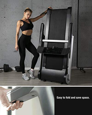 WEKEEP X3 Folding Commercial Treadmill Portable Manual Compact Walking Running Machine for Home Gym Workout Electric Desk Treadmills for Small Spaces Treadmills with LED Display