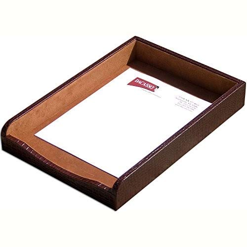 Dacasso Brown Crocodile Embossed Leather Desk Set, 7-Piece