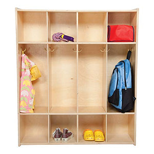 Sprogs Wooden Five-Section Locker Unit without Seat - Unassembled, SPG-4155