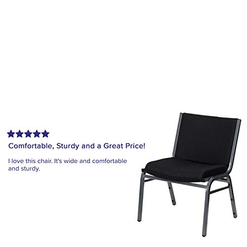 Flash Furniture 2 Pack HERCULES Series Big & Tall 1000 lb. Rated Black Fabric Stack Chair