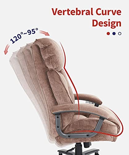 CLATINA Ergonomic Big and Tall Executive Office Chair - Beige, 400lbs Capacity