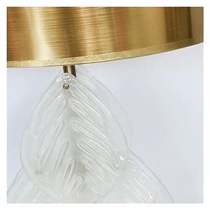 MaGiLL Multifunction Desk Lamp with Glass Crystal Leaves - Blanc/Gold