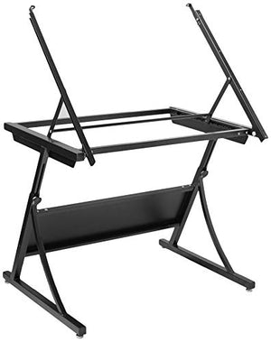 Safco Products 3957 PlanMaster Height-Adjustable Drafting Table - Black
