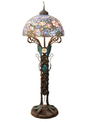 Meyda Tiffany Magnolia Nouveau Floral Floor Lamp, 73"H