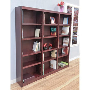 Bowery Hill Cherry 72" Tall Triple Wide Bookcase