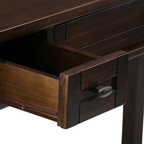 SIMPLIHOME Warm Shaker SOLID WOOD Rustic Modern 48 inch Wide Home Office Desk, Writing Table, Workstation, Study Table Furniture in Tobacco Brown with 2 Drawerss