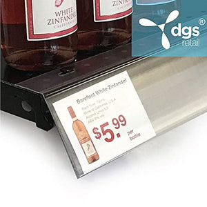 Flip Up Shelf Label Strips Price Tag Holders, 50 Pack, 3”H Hinged Shelf Label Holder Price Tag Strips for 48” Gondola Shelf, Standard Wine Shelf talker Size