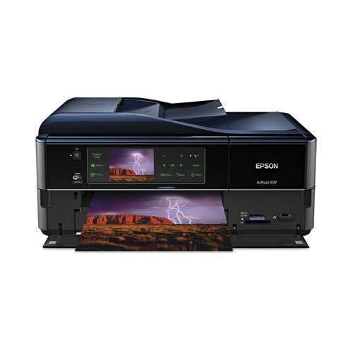 Epson Artisan 837 USB/Ethernet/Wireless-N Color Inkjet Scanner Copier Fax Photo Printer w/Card Reader & 3.5" LCD (Black)