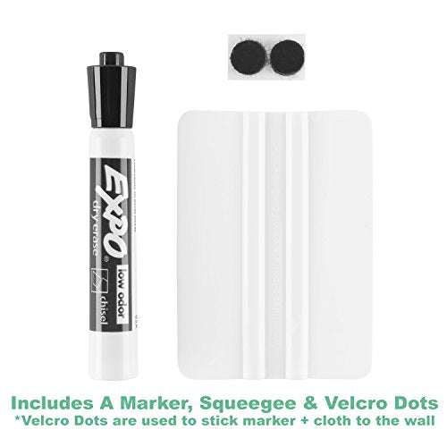 Think Board Premium Whiteboard Film, Peel and Stick, X-Large (White) (4'x12') XL Peel and Stick Dry Erase Board Wall Cling for Home and Office, Removable Wall Decals, Super Sticky, Stain-Proof