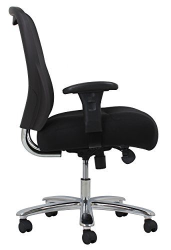 Essentials Big and Tall Executive Chair - Fabric and Mesh Office Chair with Adjustable Arms, Black (ESS-200-BLK)