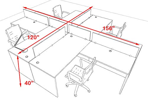 UTM Furniture Modern Acrylic Divider Office Workstation Desk Set, OF-CPN-FPB29