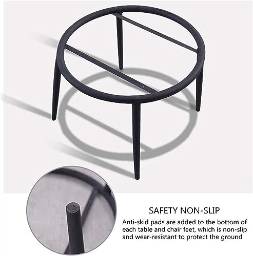 WEBERT Office Reception Room Club Table and Chair Set - Small Round Nordic Wooden Dining Table 5-Piece Set - Dark Grey