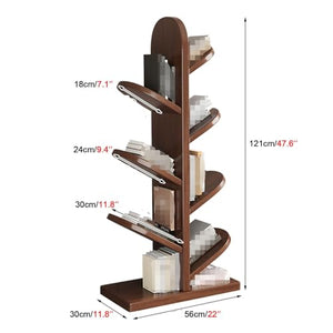 JacCos Large Capacity Floor-Standing Wooden Book Display Rack, 4/7/9-Tier Magazine Holder