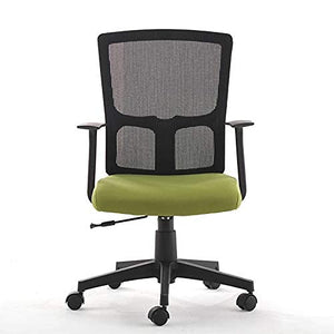 UsmAsk High-Back Mesh Ergonomic Drafting Chair with Adjustable Foot Ring and Arms (Black/Green)