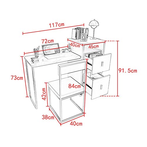BinOxy Foldable Computer Desk with Casters and Bookcase - Light Luxury Laptop Table