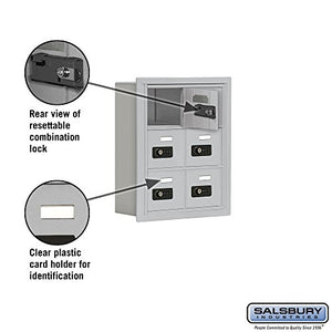 Salsbury Industries 19035-06ARC Cell Phone-3 Unit Recessed Mounted-Resettable Combination Locks with 5-Inch Diameter Compartments, Aluminum