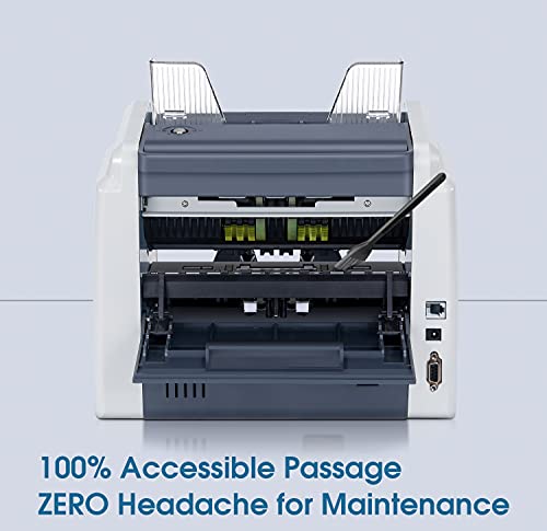 Ribao BC-35 Bill Counter Money Counter Machine, UV/MG/IR/DD Detection, ValuCount, Add Batch Mode, LCD Display Front Loading Cash Counter,1500pcs/min Speed