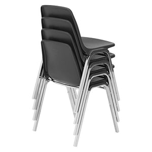 National Public Seating (NPS®) 8100 Series Poly Shell Stacking Chair, Black (4 Pack)