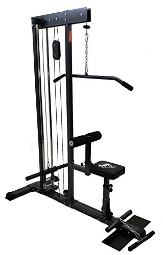 TDS Super LAT Pull Down and Low Row Cable Machine (Grey Finish) with CR Plated Solid Steel Guide rods for Smooth Performance