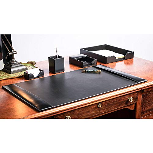 Dacasso Bonded Leather Desk Set, 5pcs, Black