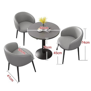 BYJSJY Round Dining Table and Chair Set 4-Piece, Modern Small Office Conference Coffee Table Set