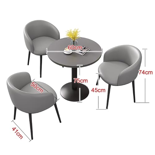 BYJSJY Round Dining Table and Chair Set 4-Piece, Modern Small Office Conference Coffee Table Set