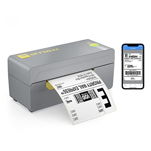 OFFNOVA High Speed Bluetooth Thermal Label Printer and a Roll of 500 4" x 6" Shipping Thermal Labels Bundle