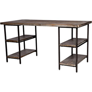 Rustic Desk Provides Classic Style and Contemporary Functionality. Computer Table Workstation Suitable for Home, Office Area, Craft Room, Or Den. PC Laptop Farmhouse Desktop Creates Timeless Feel.