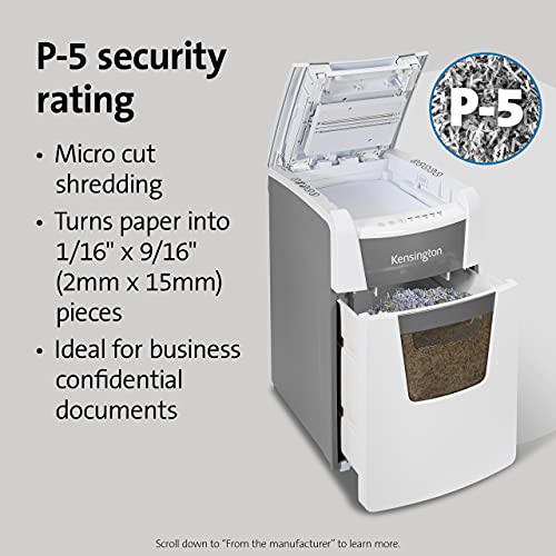 Kensington OfficeAssist 150-Sheet Auto-Feed Micro Cut Shredder - K52050AM