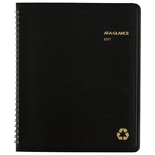 AT-A-GLANCE Monthly Planner / Appointment Book 2017, Recycled, 6-7/8 x 8-3/4", Black (70-120G-05)