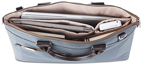 Moshi Urbana Briefcase – Slim Laptop Case with Shoulder Strap - Mineral Gray